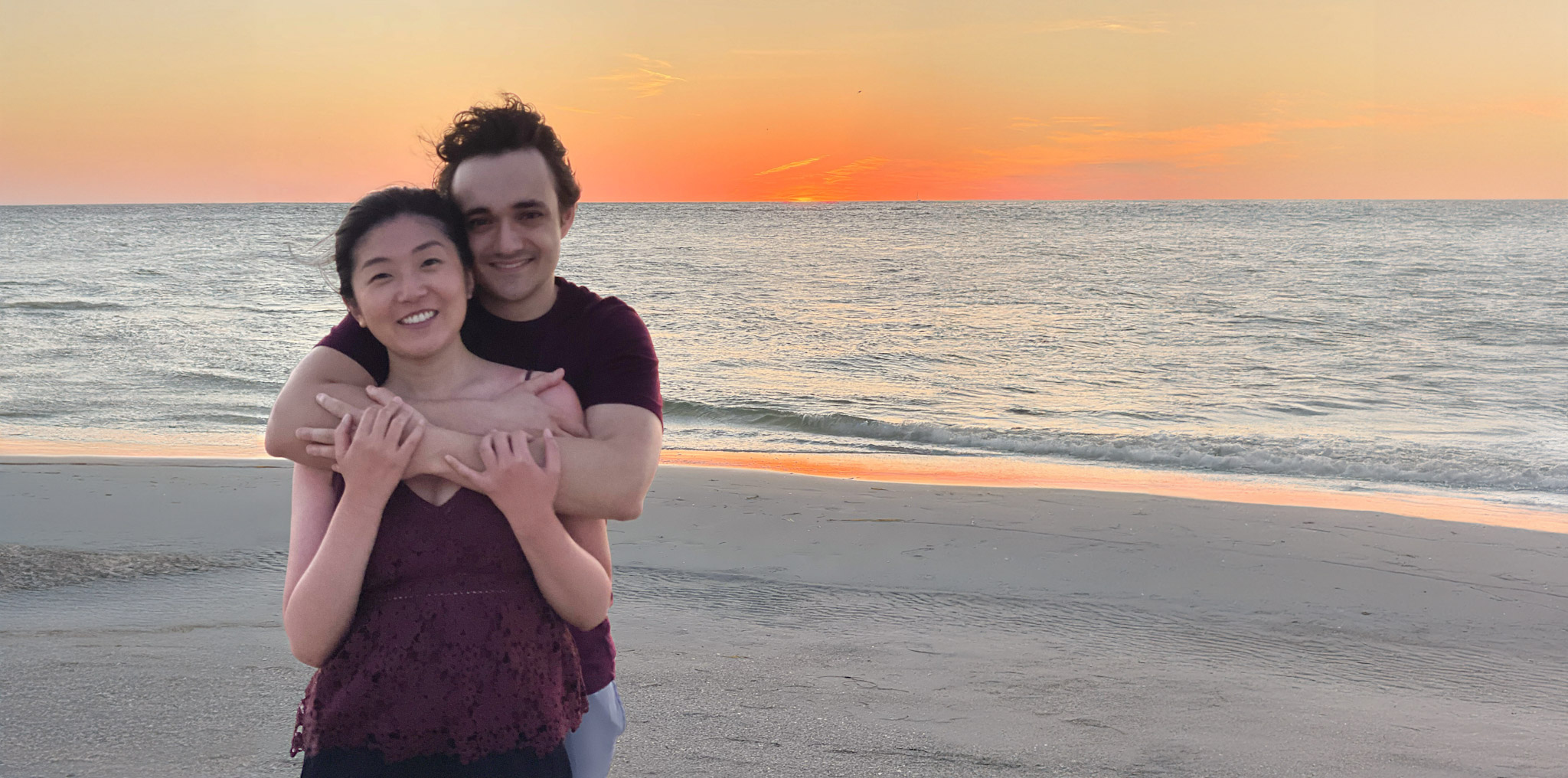 Poppy and Evan on the beach